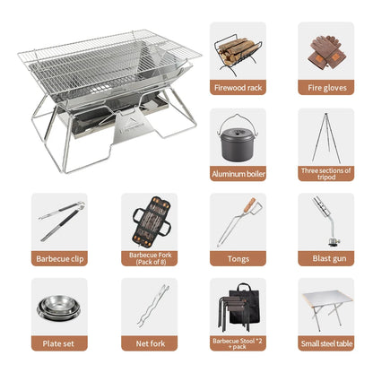 Portable Stainless Steel Barbecue Grill
