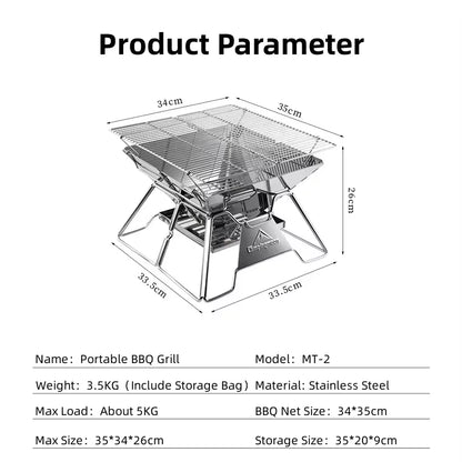 Portable Stainless Steel Barbecue Grill