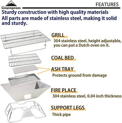 Portable Stainless Steel Barbecue Grill