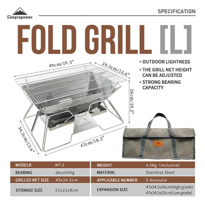 Portable Stainless Steel Barbecue Grill