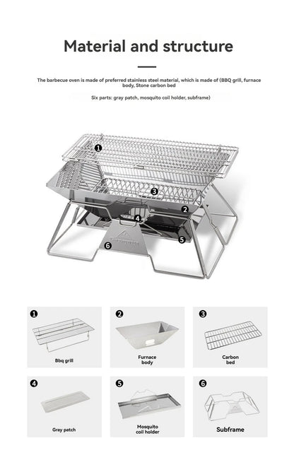 Portable Stainless Steel Barbecue Grill